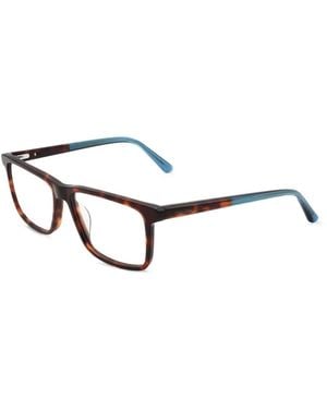 Calvin Klein Tortoiseshell-Effect Rectangle-Frame Glasses - White