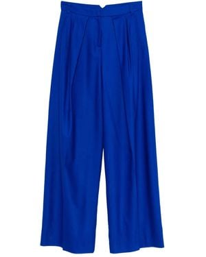 David Koma Pleated-Front Trousers - Blue