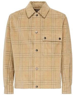 Burberry Checked Corduroy Overshirt - Natural