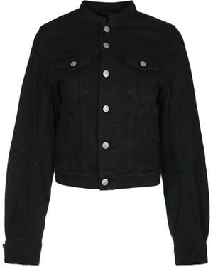 MM6 by Maison Margiela Denim Jack Met Stiksel - Zwart