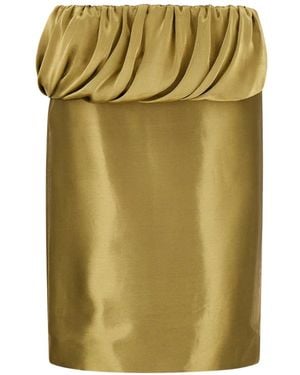 Ferragamo Liquid Lamé Skirt - Green
