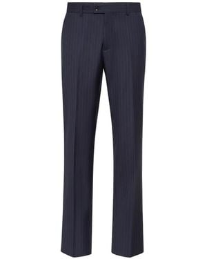 Billionaire Gessato Pinstripe-Print Trousers - Blue