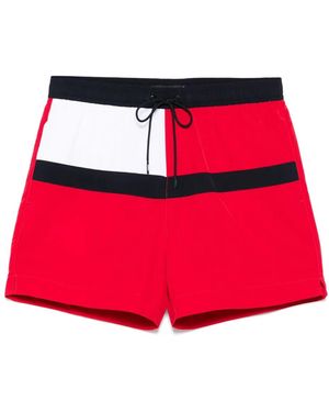 Tommy Hilfiger Panelled Swim Shorts - Red