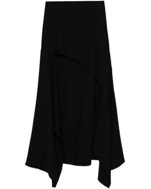 Mugler Asymmetric High-Low Skirt - Black