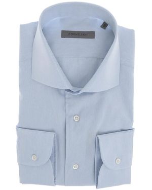 Corneliani French-Collar Cotton Shirt - Blue