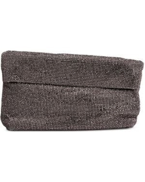 Twentyfourhaitch Varadero Crystal-Embellished Clutch Bag - Grey