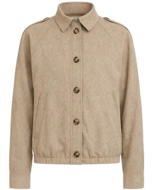 Yves Salomon Button Cashmere Jacket - Natural