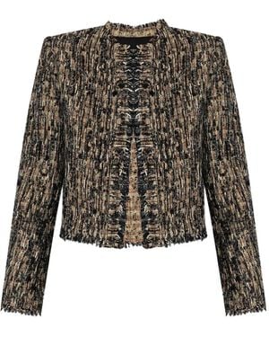 IRO Tweed Frayed-Edge Jacket - Black