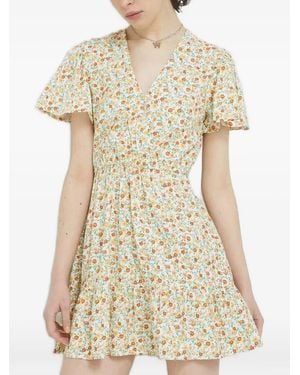 Billabong Floral-Print A-Line Mini Dress - Natural