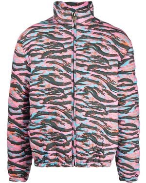 ERL Camouflage Jacquard Padded Jacket - Red