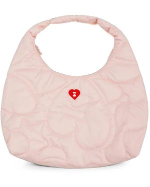 AAPE BY A BATHING AP Mini Quilted Heart-Patch Tote Bag - Pink