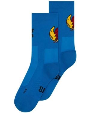 On Shoes Graphic-Print Socks - Blue