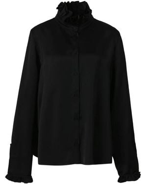 Jil Sander ラッフルカラー ブラウス - ブラック