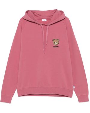 Moschino Relaxed Fit Hoodie With Teddy Bear Graphic - Pink