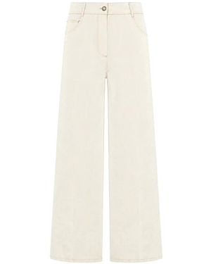 forte_forte Flocked Wide-Leg Jeans - White