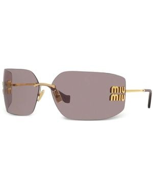 Miu Miu Occhiali Da Sole Con Logo - Rosa