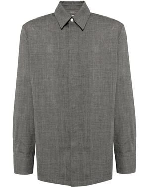 Jil Sander Felted Wool Flannel Shirt - Grey