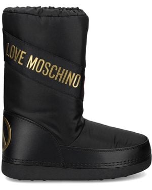 Love Moschino Logo-Print Snow Boots - Black