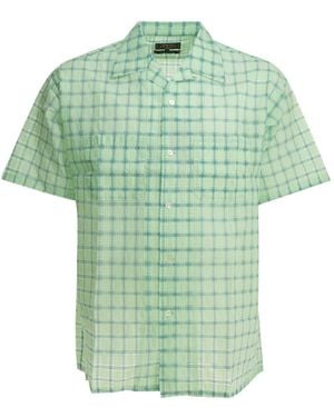 Beams Plus Check-Print Seersucker Shirt - Green
