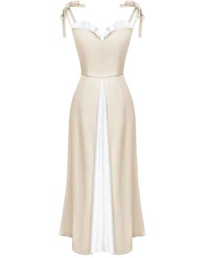 POST MERIDIEM Flowy Slit Midi Dress - White