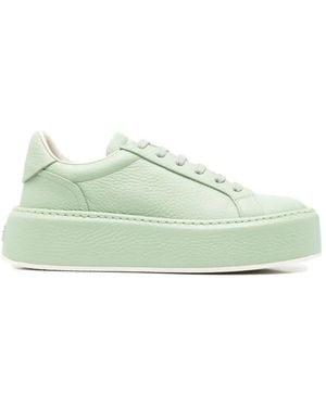 Casadei I-Box Pebbled-Leather Platform Sneakers - Green