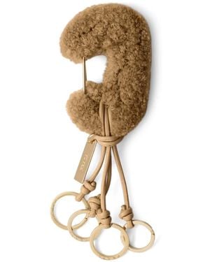 Prada Engraved-Logo Keychain Charm - Metallic