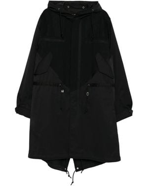 Undercover Drawstring Hooded Coat - Black