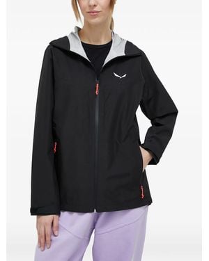 Salewa Chaqueta Con Cremallera Y Capucha - Negro