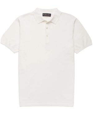 Brooks Brothers Short-Sleeve Knitted Polo Shirt - White