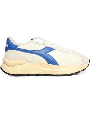 Diadora Mercury Elite Sprint Lace-Up Leather Trainers - Blue