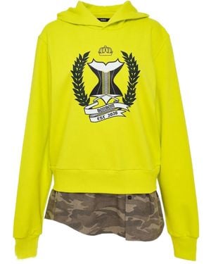 BONBOM Layered-Effect Hoodie - Yellow