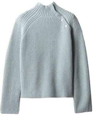 Maison Kitsuné Jersey De Canalé Con Hombros Con Botones - Azul