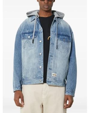 Evisu Hooded Denim Jacket - Blue