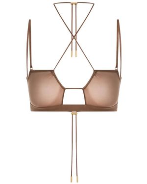 Maison Close Cross-Back Bralette - White