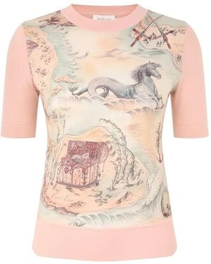 Zimmermann Rebellion Print Short-Sleeve T-Shirt - Pink