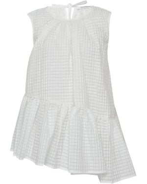Cecilie Bahnsen Bettina Asymmetric-Hem Sleeveless Blouse - White