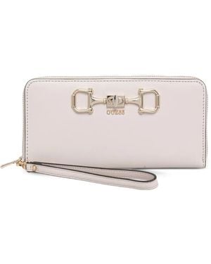 Guess Janie Logo-Plaque Wallet - Natural
