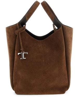 Tod's Suede Butcket Bag - Brown