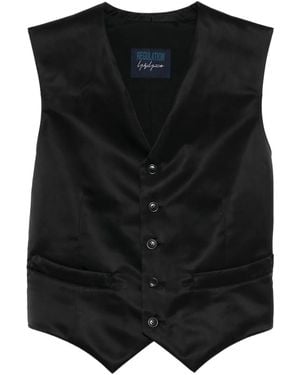 Yohji Yamamoto Twill Gilet - Black