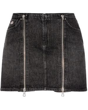 Jean Paul Gaultier Denim Zipped Mini Skirt - Black