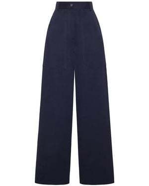 Adam Lippes Jasper Wide-Leg Trousers - Blue