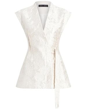 Proenza Schouler Cindle Jacquard Belted Gilet - White