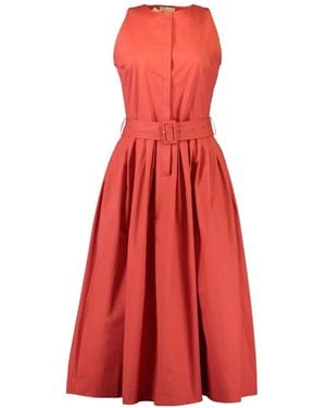 Antonelli Liana Belted Midi Dress - Red