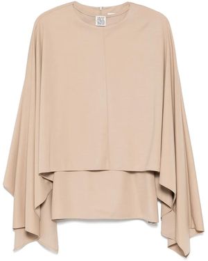 Goen.J Draped-Cape Tank Top - Natural
