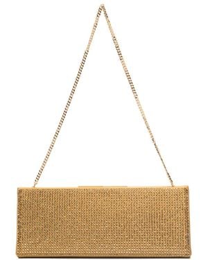Lola Cruz Écla Embellished Chain Clutch Bag - White