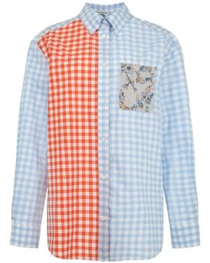 Loewe Gingham Patchwork Shirt - White