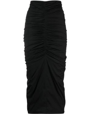Philosophy Di Lorenzo Serafini Gathered Detailing Midi Skirt - Black