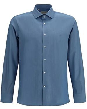 Brooksfield Slim-Fit Embroidered Shirt - Blue