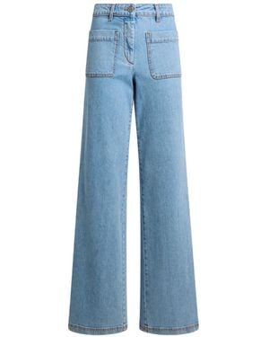 Etro Vaqueros Acampanados Con Logo Bordado - Azul