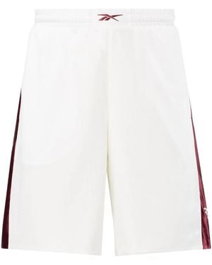 Reebok Logo-Embroidered Mesh Track Shorts - White